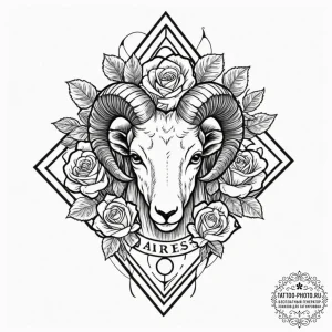 Tattoo sketch an aries ram's head composed of... - эскиз тату (№1753253834_0, 23.07.2025 06:57) — tattoo-photo.ru