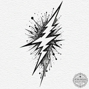 Tattoo design a lightning bolt, sleek and ene... - эскиз тату (№1753254366_0, 23.07.2025 07:06) — tattoo-photo.ru