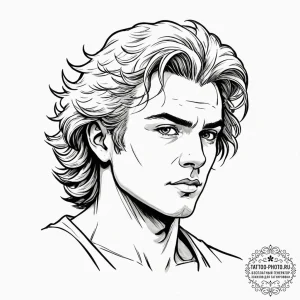 A sketch of dio brando from jojo's, "wryyyyy!... - эскиз тату (№1753254824_0, 23.07.2025 07:13) — tattoo-photo.ru