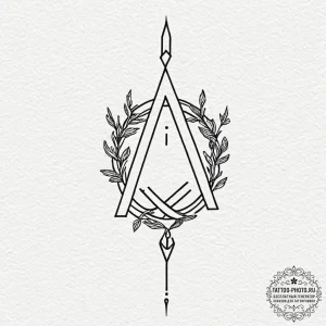 89. tattoo design: a minimalist "treba" rune,... - эскиз тату (№1753254900_0, 23.07.2025 07:15) — tattoo-photo.ru