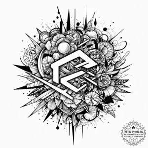 Tattoo design an abstract representation of d... - эскиз тату (№1753258331_0, 23.07.2025 08:12) — tattoo-photo.ru
