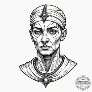 A dotwork tattoo of the mummy (imhotep), wrap... - эскиз тату (№1753258484_0, 23.07.2025 08:14) — tattoo-photo.ru
