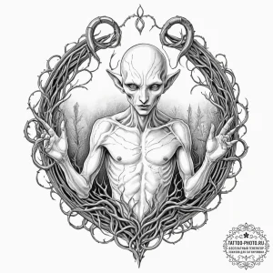 A sketch of the creature from pan's labyrinth... - эскиз тату (№1753259169_0, 23.07.2025 08:26) — tattoo-photo.ru