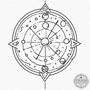 Tattoo sketch the zodiac glyph and its ruling... - эскиз тату (№1753259855_0, 23.07.2025 08:37) — tattoo-photo.ru