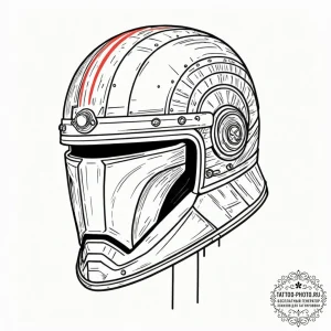 A linework design of the unsullied helmet., t... - эскиз тату (№1753261911_0, 23.07.2025 09:11) — tattoo-photo.ru