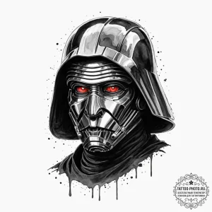 29. watercolor portrait of a sorrowful kylo r... - эскиз тату (№1753262673_0, 23.07.2025 09:24) — tattoo-photo.ru