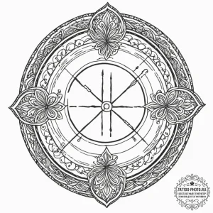 A sketch of the "time is a flat circle" symbo... - эскиз тату (№1753263219_0, 23.07.2025 09:33) — tattoo-photo.ru