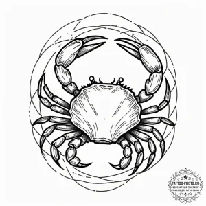 Tattoo design a cancer crab made of abstract,... - эскиз тату (№1753263643_0, 23.07.2025 09:40) — tattoo-photo.ru