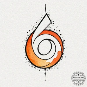 A watercolor sketch of an orange, a symbol of... - эскиз тату (№1753264775_0, 23.07.2025 09:59) — tattoo-photo.ru