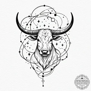 Tattoo design a taurus constellation integrat... - эскиз тату (№1753264942_0, 23.07.2025 10:02) — tattoo-photo.ru
