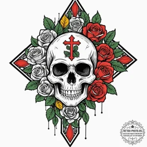 Orthodox cross, concept art for tattoo, vibra... - эскиз тату (№1753265394_0, 23.07.2025 10:09) — tattoo-photo.ru