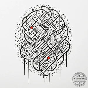Tattoo design a hidden message in binary code... - эскиз тату (№1753265484_0, 23.07.2025 10:11) — tattoo-photo.ru