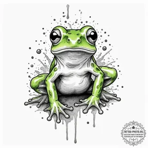 Glass frog, artistic tattoo sketch, soft whip... - эскиз тату (№1753265663_0, 23.07.2025 10:14) — tattoo-photo.ru