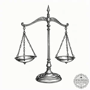 Tattoo sketch libra's scales, appearing as an... - эскиз тату (№1753266820_0, 23.07.2025 10:33) — tattoo-photo.ru