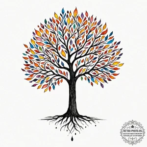 Tattoo design a sprawling skill tree diagram... - эскиз тату (№1753267274_0, 23.07.2025 10:41) — tattoo-photo.ru