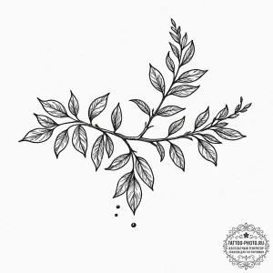 Tattoo design a simple tree branch., artistic... - эскиз тату (№1753267451_0, 23.07.2025 10:44) — tattoo-photo.ru