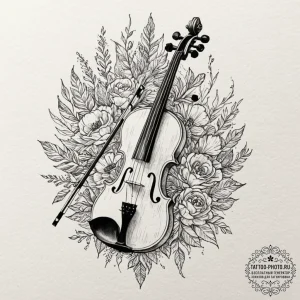 Tattoo sketch a classical musical instrument... - эскиз тату (№1753267792_0, 23.07.2025 10:49) — tattoo-photo.ru