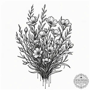 Tattoo sketch a plant with glowing, biolumine... - эскиз тату (№1753270399_0, 23.07.2025 11:33) — tattoo-photo.ru