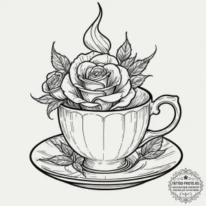 Tornado in a teacup, artistic tattoo sketch,... - эскиз тату (№1753271044_0, 23.07.2025 11:44) — tattoo-photo.ru