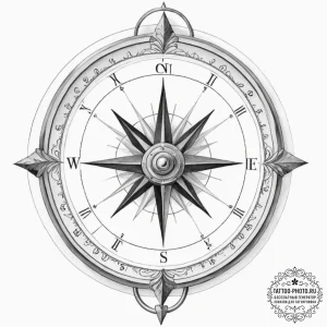 A watercolor sketch of the golden compass (al... - эскиз тату (№1753271761_0, 23.07.2025 11:56) — tattoo-photo.ru