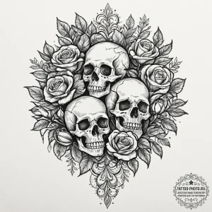 Tattoo design a lush fantasy forest with glow... - эскиз тату (№1753275426_0, 23.07.2025 12:57) — tattoo-photo.ru