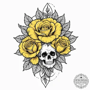 A shot of a field of oilseed rape in bloom, a... - эскиз тату (№1753275513_0, 23.07.2025 12:58) — tattoo-photo.ru