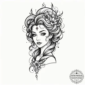 Tattoo design a dramatic blackwork design wit... - эскиз тату (№1753275689_0, 23.07.2025 13:01) — tattoo-photo.ru