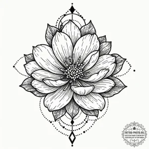 Tattoo design a flower where the stem is a pi... - эскиз тату (№1753276799_0, 23.07.2025 13:19) — tattoo-photo.ru