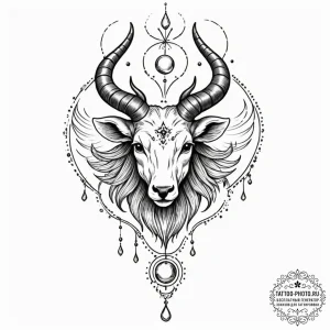 Tattoo design a zodiac animal with a single,... - эскиз тату (№1753278759_0, 23.07.2025 13:52) — tattoo-photo.ru
