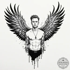 A graphic novel portrait of the main characte... - эскиз тату (№1753280552_0, 23.07.2025 14:22) — tattoo-photo.ru