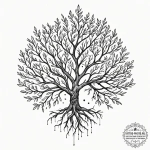 Tattoo sketch a plant growing in zero gravity... - эскиз тату (№1753283882_0, 23.07.2025 15:18) — tattoo-photo.ru