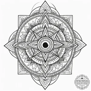 Tattoo sketch a cosmic eye that sees all, sym... - эскиз тату (№1753284789_0, 23.07.2025 15:33) — tattoo-photo.ru