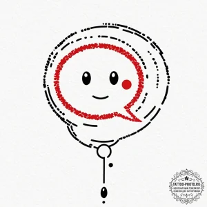 Tattoo design a pixelated speech bubble linew... - эскиз тату (№1753285129_0, 23.07.2025 15:38) — tattoo-photo.ru