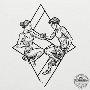 Tattoo sketch a glowing "player vs player" sy... - эскиз тату (№1753285736_0, 23.07.2025 15:48) — tattoo-photo.ru
