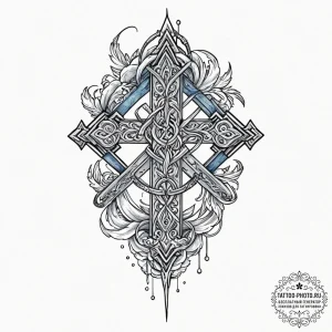 92. tattoo design: a "vetar" rune blending in... - эскиз тату (№1753286185_0, 23.07.2025 15:56) — tattoo-photo.ru