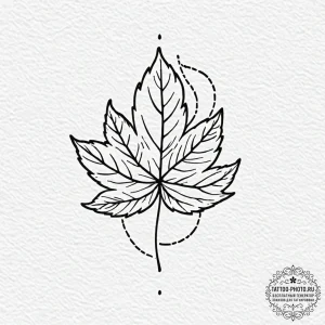 Tattoo design a single, delicate leaf with a... - эскиз тату (№1753286726_0, 23.07.2025 16:05) — tattoo-photo.ru
