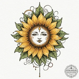 Tattoo design: a stylized sun symbol (like th... - эскиз тату (№1753287697_0, 23.07.2025 16:21) — tattoo-photo.ru
