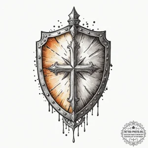 Tattoo design a subtle symbol of a shield or... - эскиз тату (№1753287959_0, 23.07.2025 16:25) — tattoo-photo.ru