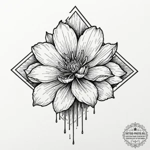 Tattoo design a melting ice cube, within whic... - эскиз тату (№1753289360_0, 23.07.2025 16:49) — tattoo-photo.ru