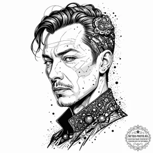 134. a trash polka sketch of zorg, with his d... - эскиз тату (№1753289558_0, 23.07.2025 16:52) — tattoo-photo.ru