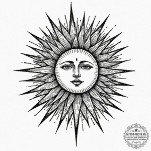 Tattoo sketch a stylized representation of th... - эскиз тату (№1753289736_0, 23.07.2025 16:55) — tattoo-photo.ru