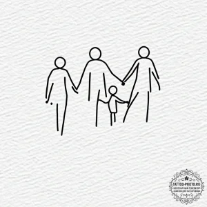 Tattoo design a stylized drawing of a family... - эскиз тату (№1753292955_0, 23.07.2025 17:49) — tattoo-photo.ru