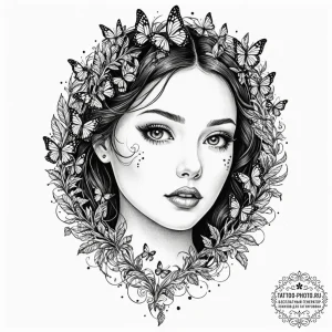 Tattoo design a porcelain doll's face, beauti... - эскиз тату (№1753293284_0, 23.07.2025 17:54) — tattoo-photo.ru