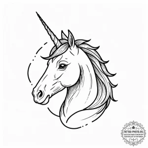 Unicorn, tattoo sketch design, on a clean whi... - эскиз тату (№1753294146_0, 23.07.2025 18:09) — tattoo-photo.ru