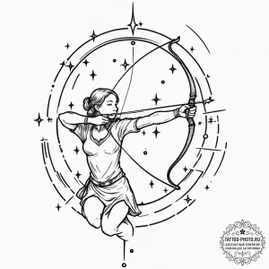 Tattoo sketch a sagittarius archer aiming at... - эскиз тату (№1753294330_0, 23.07.2025 18:12) — tattoo-photo.ru