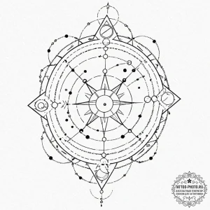 Tattoo design a cosmic dotwork sky with the z... - эскиз тату (№1753295783_0, 23.07.2025 18:36) — tattoo-photo.ru