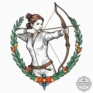 Tattoo design an archer's bow with an arrow n... - эскиз тату (№1753295868_0, 23.07.2025 18:37) — tattoo-photo.ru