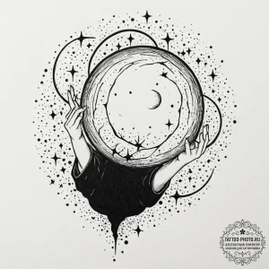 Tattoo design a person holding a single, dark... - эскиз тату (№1753296034_0, 23.07.2025 18:40) — tattoo-photo.ru