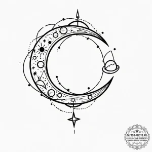 Tattoo sketch a zodiac constellation intertwi... - эскиз тату (№1753296521_0, 23.07.2025 18:48) — tattoo-photo.ru