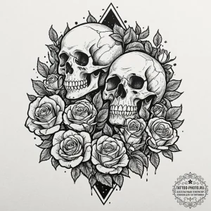 A trash polka design of the nihilists from th... - эскиз тату (№1753296600_0, 23.07.2025 18:50) — tattoo-photo.ru